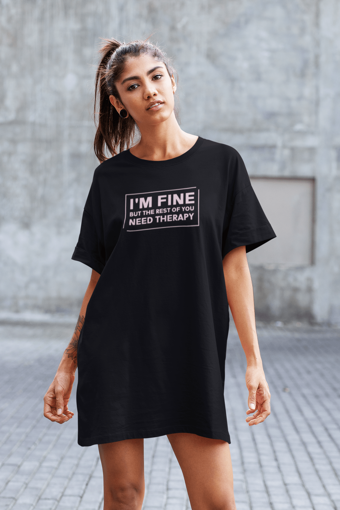 Mental Health Oversized T-Shirt dress for Women Original Design – This is  The Remix