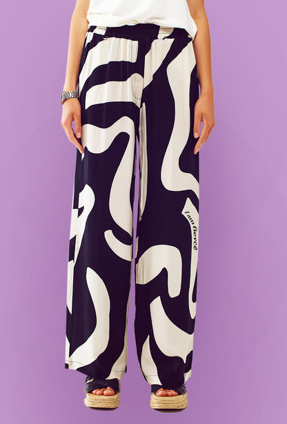 I AM FIERCE - TROUSERS In Black & White Abstract Print