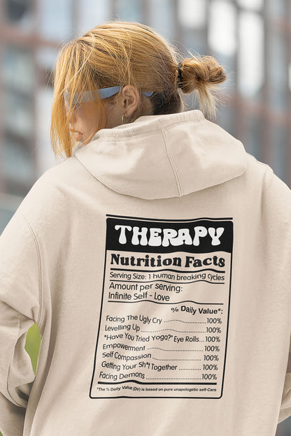 THERAPY NUTRITIONAL FACTS - Unisex Pullover Hoodie in Vintage White