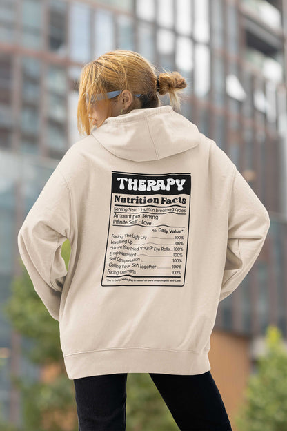 THERAPY NUTRITIONAL FACTS - Unisex Pullover Hoodie in Vintage White