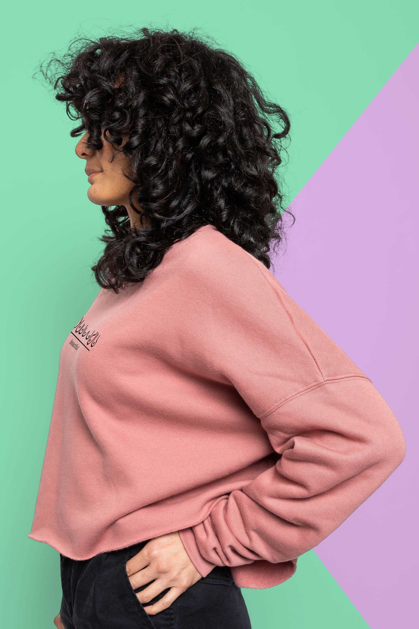 This is The Remix Cropped Sweatshirt BEAUTIFUL BOOBIES - Women's Cropped Sweatshirt