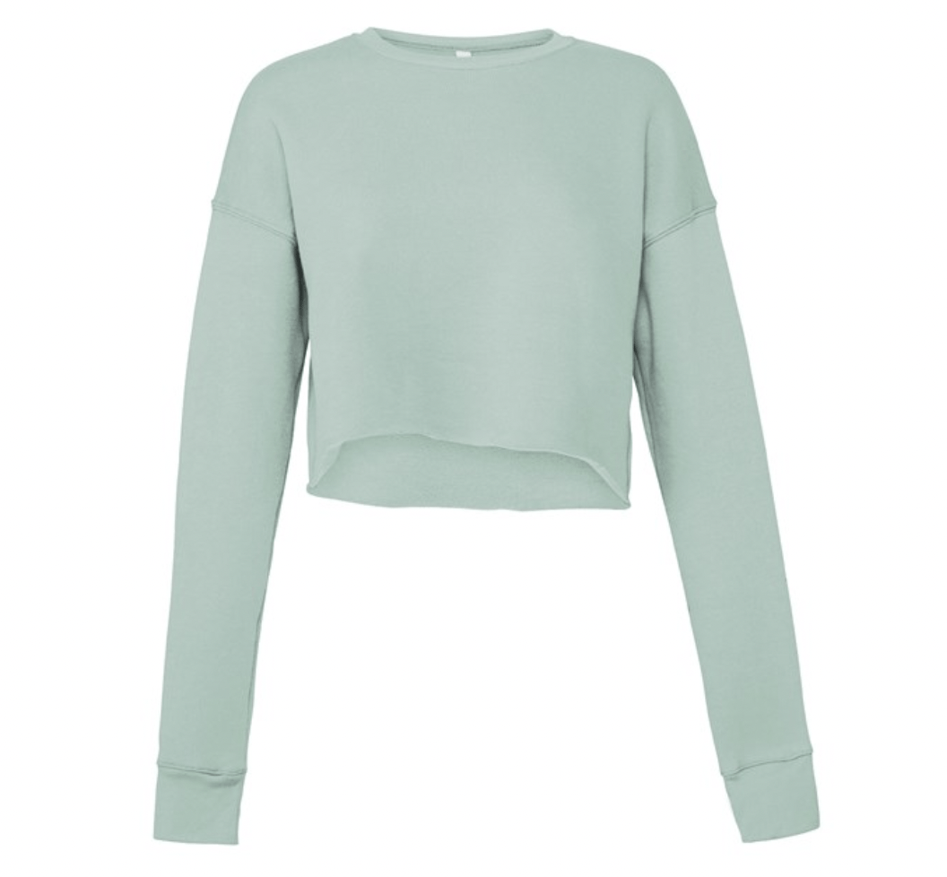 This is The Remix Sweatshirt S / Dusty green Custom Made - Women's Cropped Crew Fleece (6 Different Colours)