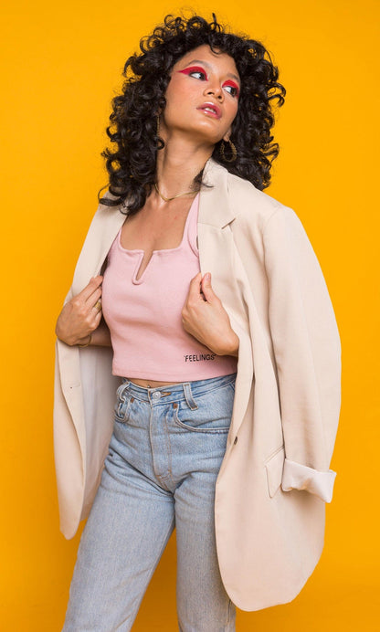 This is The Remix Cropped top FEELINGS -  Crop Top in Pink Blush
