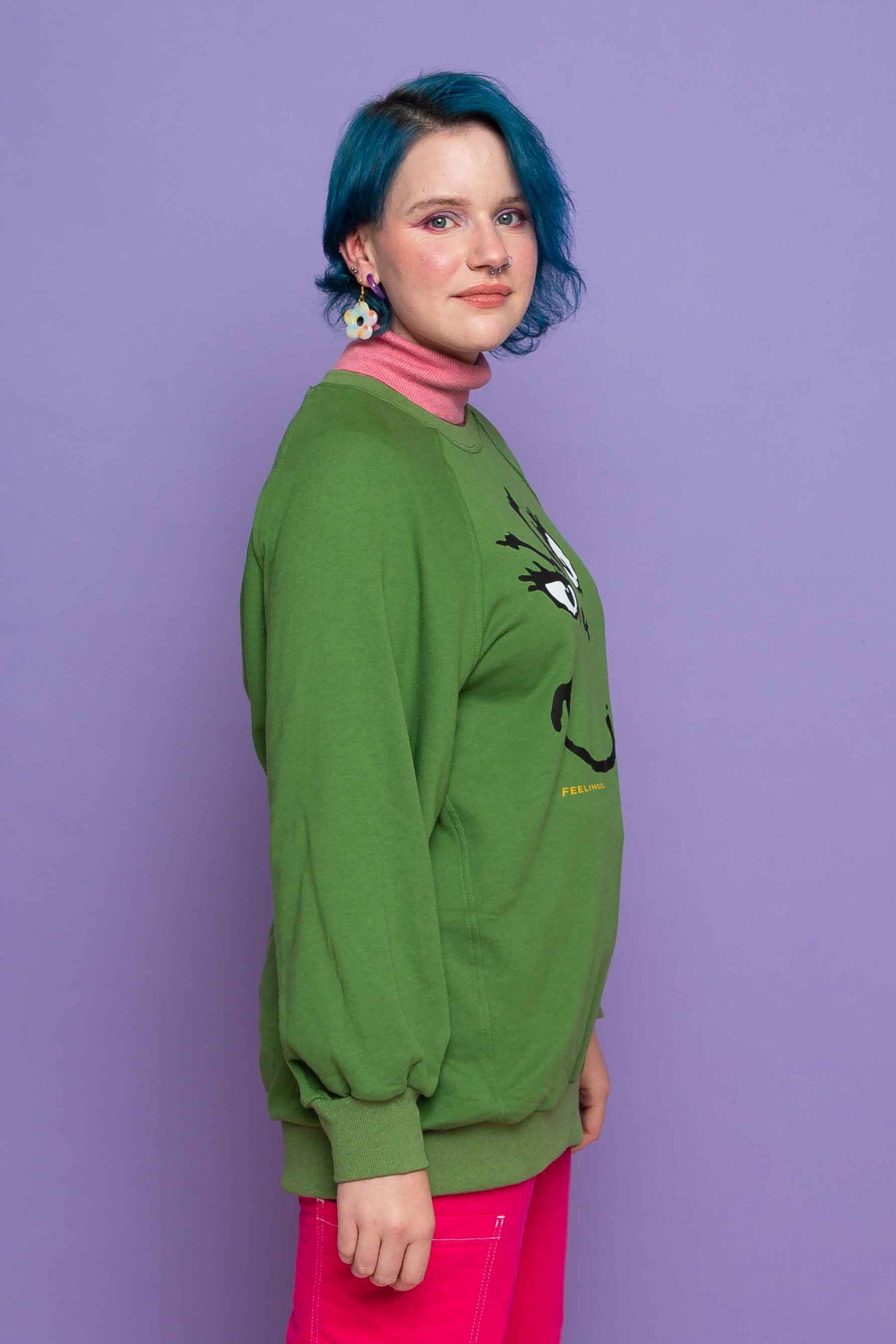 This is The Remix Sweatshirt FEELINGS (Inspired by THE GRINCH) - Oversized Vintage Christmas Sweatshirt in Green