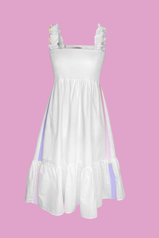 This is The Remix Dress FOLLOW THE PATH YOUR HEART LEADS YOU ON - Shirred Poplin Sundress in White