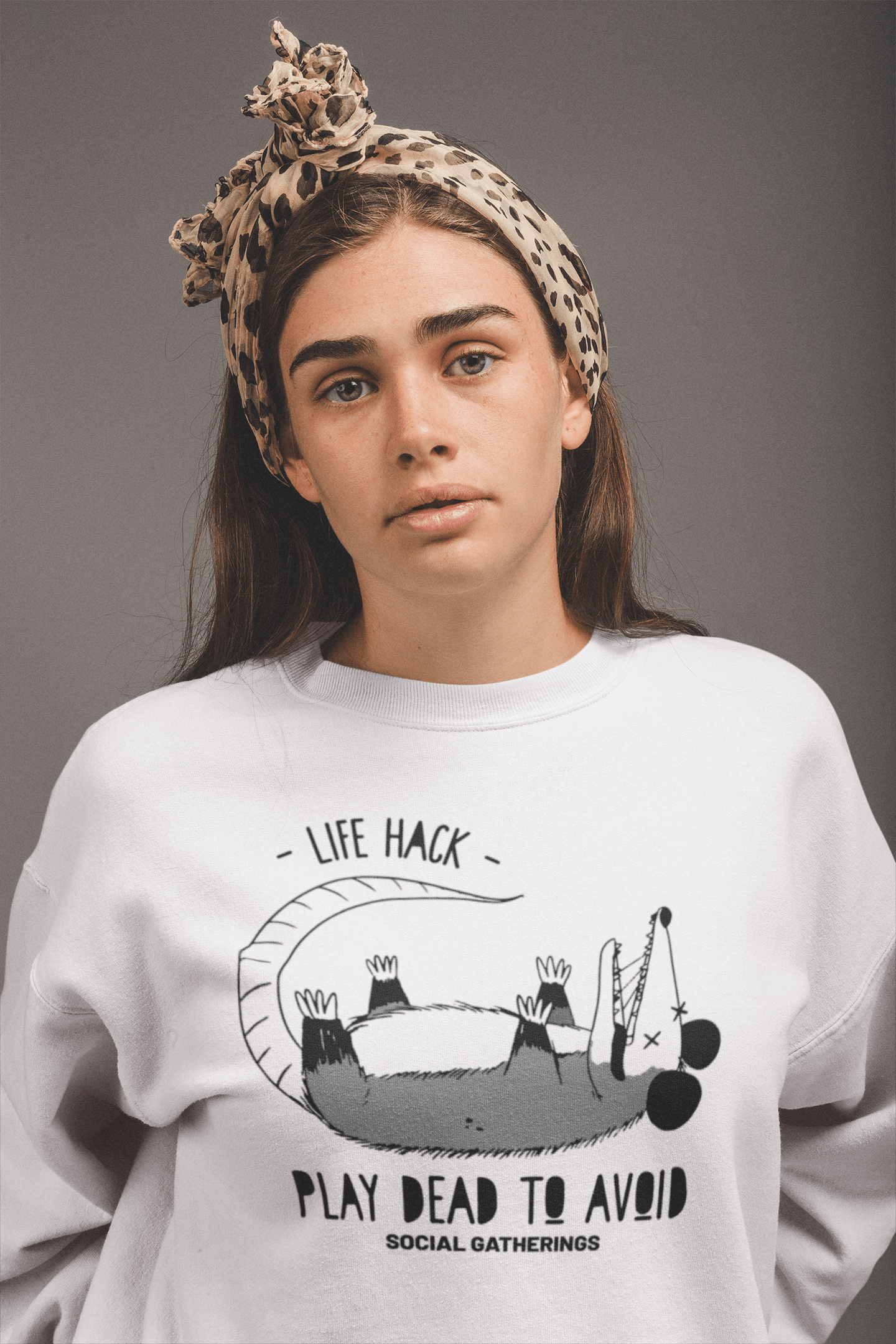 This is The Remix Sweatshirt LIFE HACK: PLAY DEAD TO AVOID SOCIAL GATHERINGS - Unisex Sweatshirt