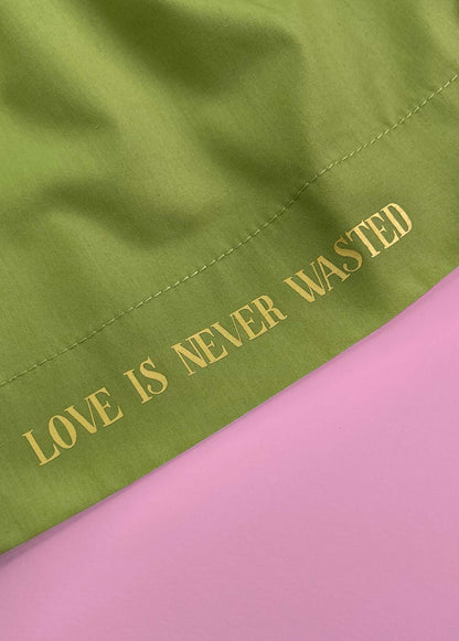 This is The Remix Top LOVE IS NEVER WASTED - Balloon Sleeve Top in Green