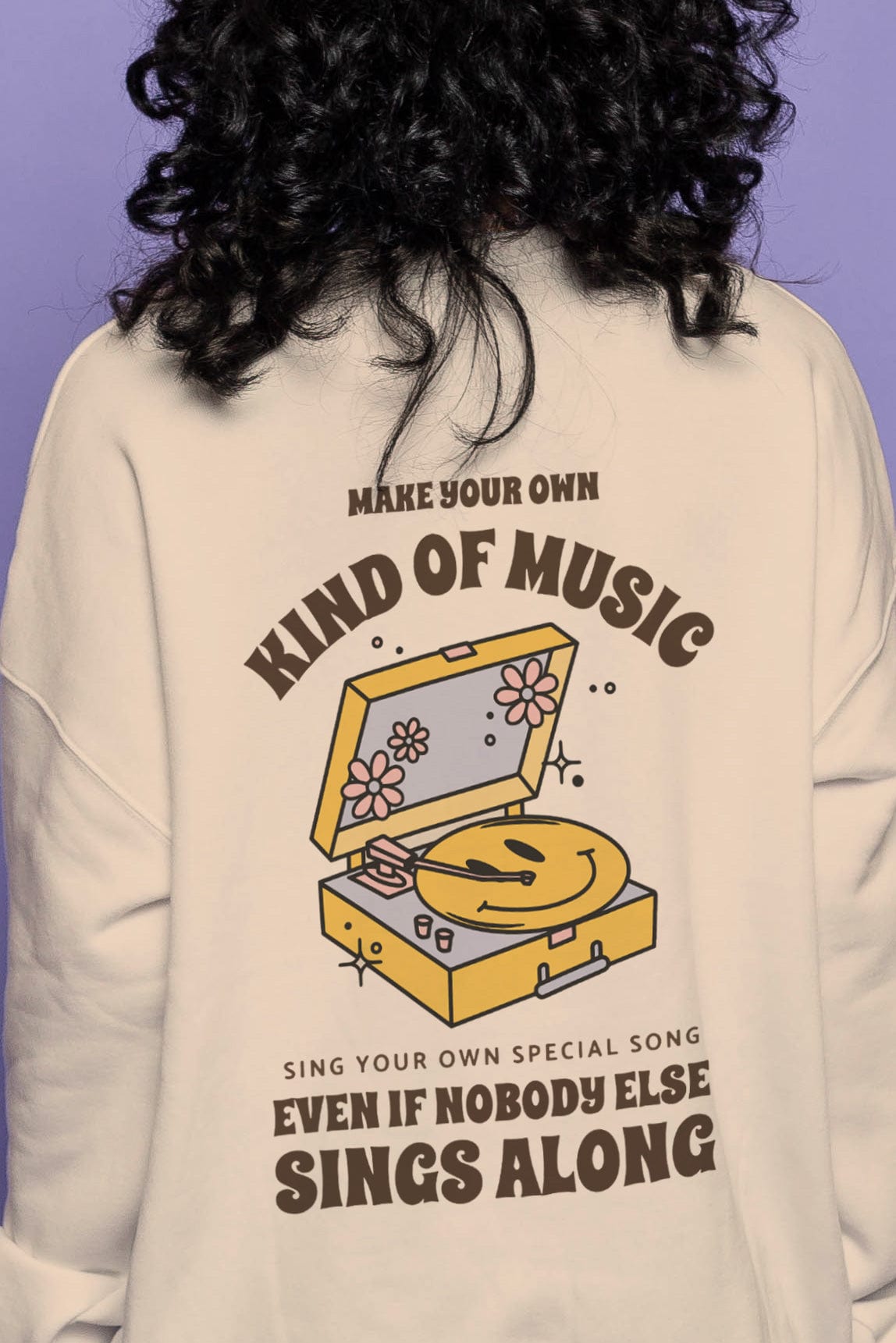 This is The Remix Sweatshirt MAKE YOUR OWN KIND OF MUSIC - Unisex Sweatshirt in Vintage Beige