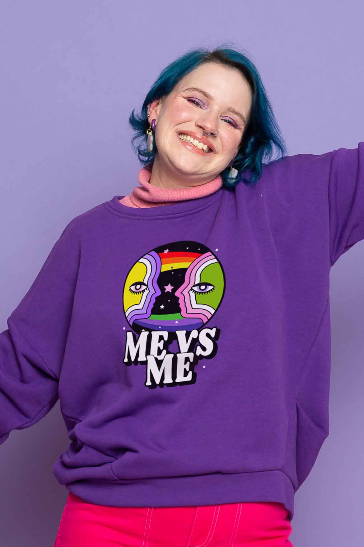 This is The Remix Sweater ME VS ME - Oversized Sweatshirt In Purple