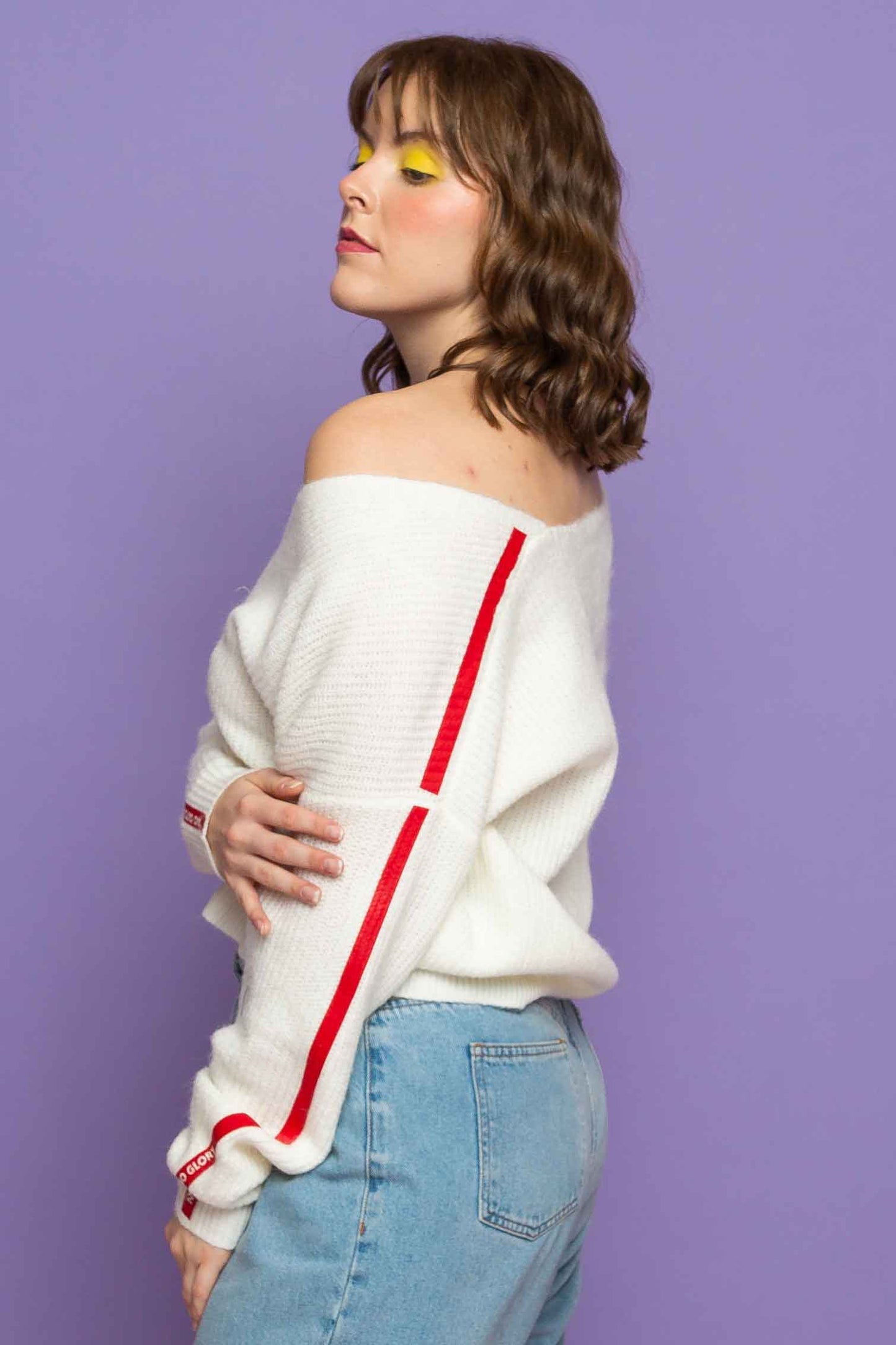 This is The Remix Cardigan NO GUTS, NO GLORY - Button Ribbed Cardigan In Cream