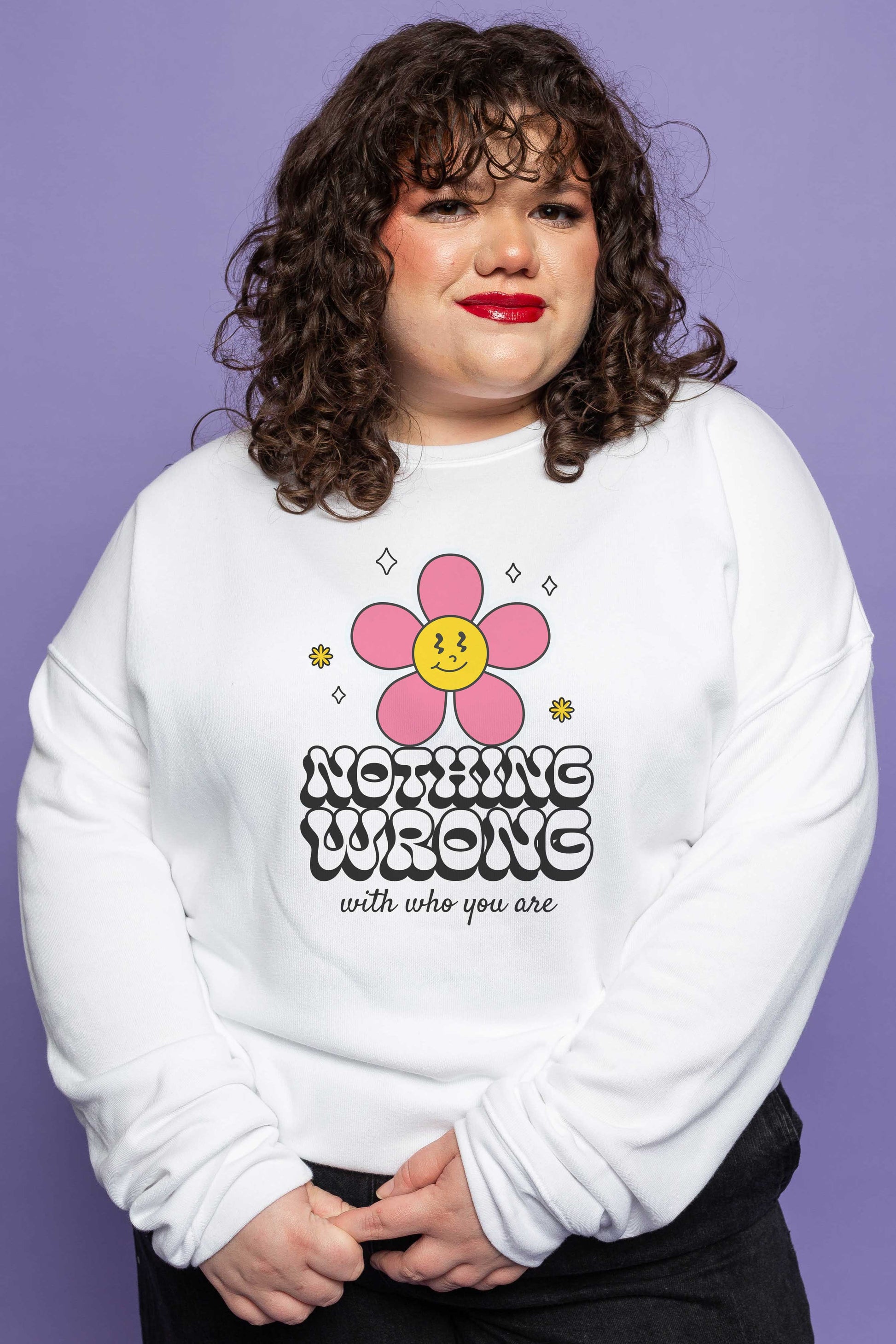 This is The Remix Sweatshirt NOTHING WRONG WITH WHO YOU ARE - Unisex Sweatshirt in White