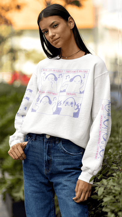 This is The Remix Sweatshirt NOW I'M AN ADULT THERAPY IS WAITING - Unisex Sweatshirt