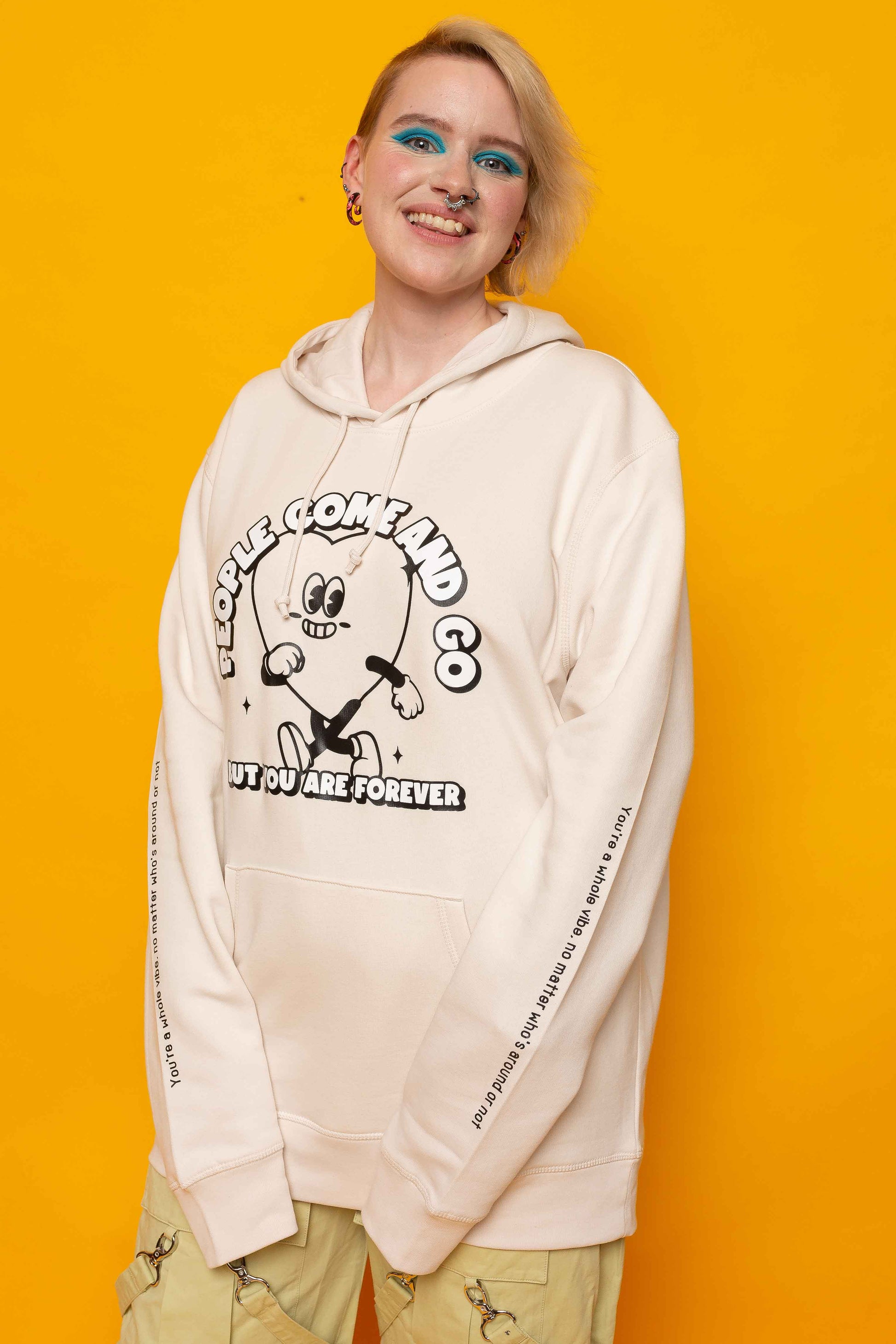 This is The Remix Hoodie PEOPLE COME & GO - Unisex Pullover Hoodie in Vintage White