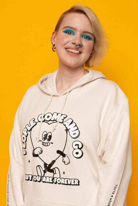 This is The Remix Hoodie PEOPLE COME & GO - Unisex Pullover Hoodie in Vintage White