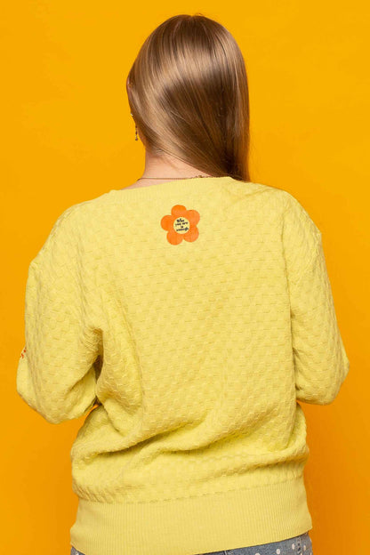 This is The Remix Top WHO YOU ARE IS ENOUGH - Three Quarter Sleeve Jumper In Yellow